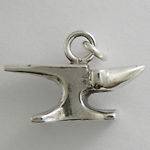 Anvil Farrier Lapel Pin, Tie Tac, Charm,Earrings,Necklace~.925 Silver 