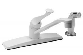 Huntington Brass kitchen faucet. White finish. With side sprayer 