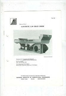 NIAE TEST REPORT   GASCOIGNE 3/40 GRAIN DRIER (1962)