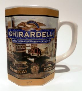 Vintage  GHIRARDELLI   Chocolate  Collectors Coffee Mug Glass 