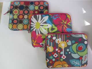 Lily Bloom Computer Tablet Padded Storage Case Cover Recycled 3 Styles 