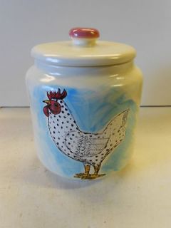 Vintage Stoneware Cookie Jar. Made in Italy. Rooster. Nice! FREE SHIP 