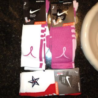 Nike Elite Basketball Socks Custom Breast Cancer Kay Yow White Kdiv 