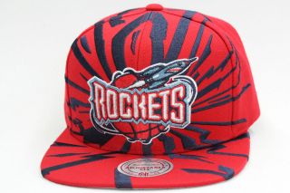 Houston Rockets Scarlet Red Navy Blue Earthquake Mitchell & Ness 
