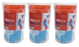Red Ice and Blue 3 Pack   Reusable Ice Cubes