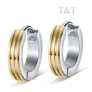 stainless steel hoop earrings in Mens Jewelry