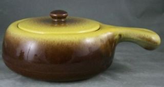 Hull Pottery Mushroom 8 IN Casserole Yellow Drip Glaze