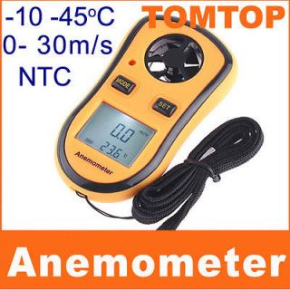 LCD Wind Speed Gauge Meter Anemometer NTC Thermometer B
