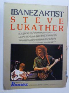 retro magazine advert 1983 IBANEZ ARTIST steve lukather