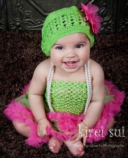   Girls Lime Green Crochet Tube Top for Pettiskirt Tutu 1 3 Yrs TUZ3