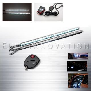 2x 36cm Music Control Flashing Hi Power LED Neon Light Bar Pair New