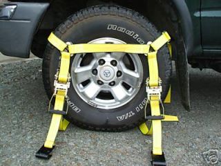 Flat Bed Tie Down Straps Trailer Wrecker Tow Yel
