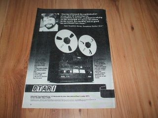 Otari reel to reel industry tape machine 1980 magazine advert