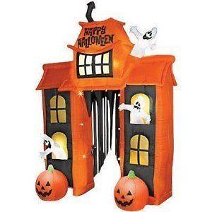 10 Ft Tall Airblown Inflatable Haunted House & Archway Lights Up NEW