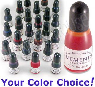 MEMENTO fade resistant dye INK BOTTLE archival stamp pad refill 