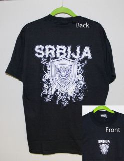 SRBIJA SERBIA Srpska majica SER TEE Printed T Shirt Black Serbian 