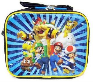   SUPER MARIO BROS Insulated Lunchbox Lunch Bags Pail Case Boys Kids NEW