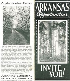   Brochure Issued for Arkansas Centennial Agriculture Industry