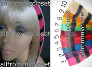 101214 18 ANY COLOR COONTAIL STRIPE HAIR EXTENSIONS