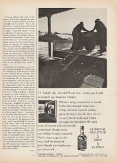 JACK DANIELS (Whiskey barrels)    1972 Magazine Print Ad  J