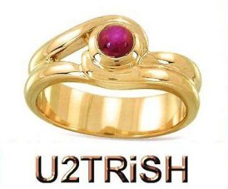 STAR RUBY EGYPTIAN EYE OF HORUS DESIGN SOLID ENGLISH 9ct GOLD RING NEW 