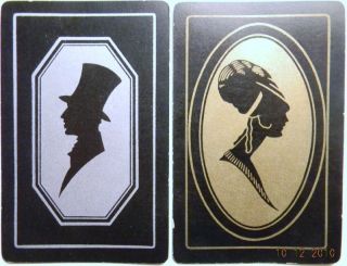 SILHOUETTE CAMEO MAN HAT, LADY PILED HAIR VINTAGE DECO SWAP PLAYING 