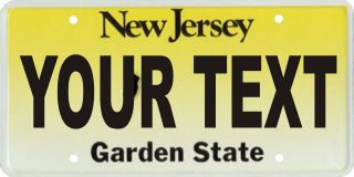 NEW JERSEY Garden State Create Your Own License Plate Personalized 