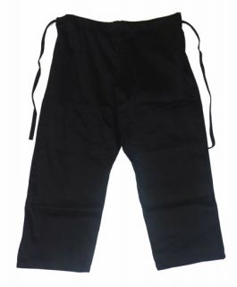 Plain BLACK Brazilian Jiu Jitsu gi PANTS No logos   Cotton