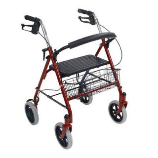 Drive Medical Four Wheel Rollator with Fold Up Removable Back Support 