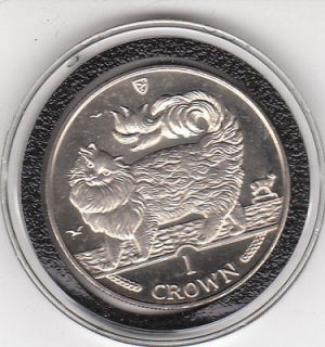 Isle of Man 1993 1 Crown Maine Coon Cat Coin