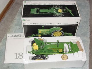 ERTL 1/16 JOHN DEERE 720 PRECISION #18 TRACTOR WITH 80 BLADE AND 45 