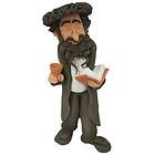 Collector Jewish Hand Made In ISRAEL, Clay Statue RABBI MAKING A 