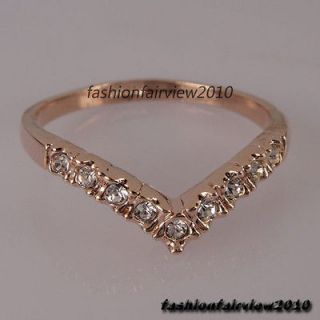 New 18K Rose Gold GP Swarovski Crystal Cocktail Fashion Single Ring 
