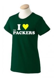 Love The Packers Womens Green T Shirt Funny New!!