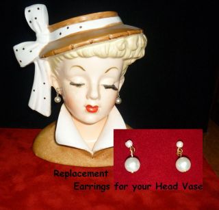 Replacement Jewelry Earrings for you Vintage Head Vase Headvase