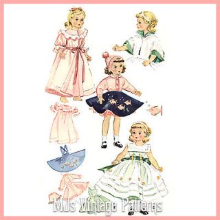 Vtg 1950s Dress Doll Clothes Pattern ~ 15 Sweet Sue, Miss Revlon 