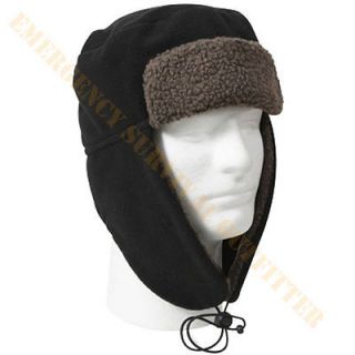 Cold Weather Sherpa Lined Polar Fleece Flyers Aviators Trappers Hat 