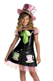 Girls Cute Mad Hatter Kids Halloween Party Costume