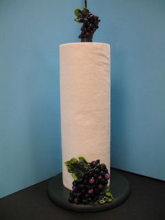 3D Grape Paper towel holder.Kitchen decor Wine vineyard NU bar fruit .