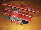 Vintage Metal Tri Plane Decor Toy Aircraft Medic Fokker DRI Red Baron 
