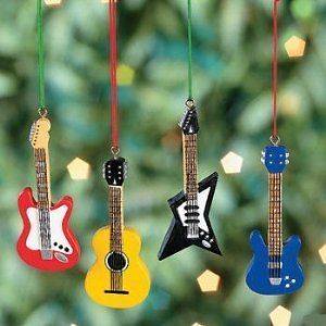 Resin Christmas Holiday Tree Decoration Collectible Guitar Ornaments 