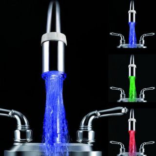 Nice 3 Colors LED Lights Faucet Beauty Bathroom Kitchen Home Waterfall 