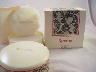 VINTAGE FEMME BY ROCHAS DUSTING POWDER LARGE SIZE 6oz NEW SEALED NO 