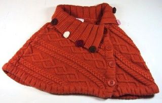 Gymboree Shawl Knit Girls Size 3   4 Gently Worn Pumpkin Color with 
