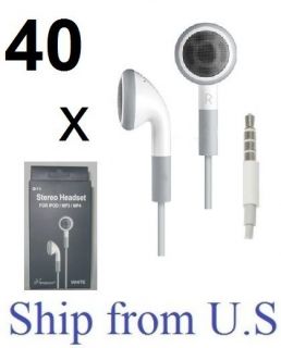 Wholesale lot 40 x Earphone Headphone Earbud for iPOD  MP4 