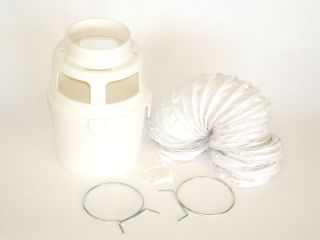 Indoor Laundry Dryer Vent Bucket Kit with 4 Flex Duct & Clamps 