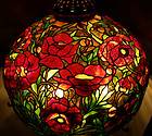 Tiffany Reproduction Stained Glass Lamp Shade 26 RED Oriental Poppy 