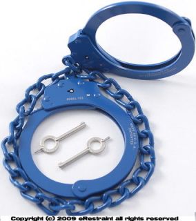   Blue Police Leg Irons Prison Restraints USA Made Cuffs New Shackle