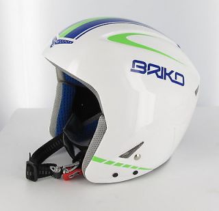 Briko Phoenix Team White/Blue/Lim​e Helmet 56cm w/ Briko Super Race 