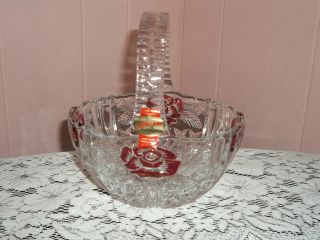   HUTTE BLEIKRISTALL LOVELY BASKET MADE IN GERMANY LEAD CRYSTAL 24% PBO